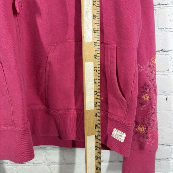 Vintage Y2K Athletic Hoodie Women XL Fuchsia Embroidered Floral Full Zip Jacket - Picture 8 of 16